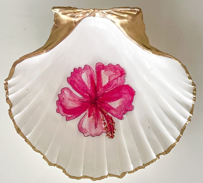 Image of Happy Hibiscus - Medium Trinket Shell