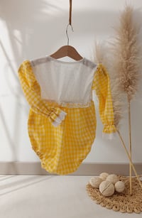 Image 2 of Photo prop | Sitter photoshoot set | Audrey | age 12 months | yellow plaid