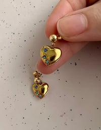 Image 5 of HEART GEM STUD EARRINGS 