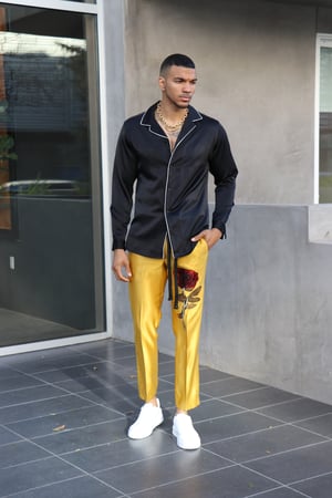 Image of The sika satin pants - gold 