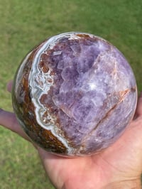 Image 11 of Amethyst With Mexican Lace Agate Sphere #651