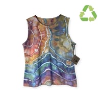 Image 1 of ♻️ UPCYCLED L Soft Knit Sleeveless Top in Muted Geode Ice Dye
