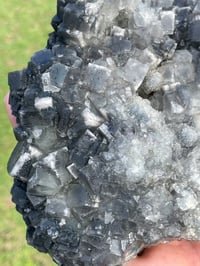 Image 13 of Double Sided Cubic Fluorite & Druzy Quartz #964