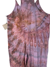 Image 5 of S/M Cotton Blend Knit Pocket Jumpsuit in Muted Warm Spiral Ice Dye