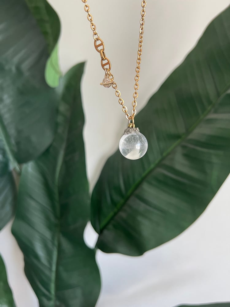 Image of CRISTI • Crystal Ball Necklace Clear Quartz 