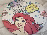 Image 4 of Ariel, Ursula and Flounder round plaque/ painting