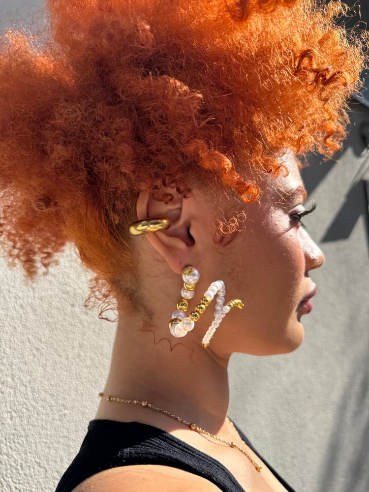 Image of gold and pearl spiral