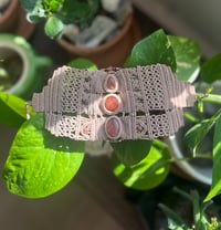 Image 4 of Sunstone Macrame Cuff Bracelet