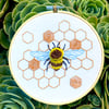 Fuzzy Bumblebee Embroidery Hoop Art