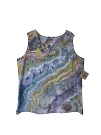 Image 7 of ♻️ UPCYCLED XXL Stretch Knit V-neck Tank in Earthy Geode Ice Dye