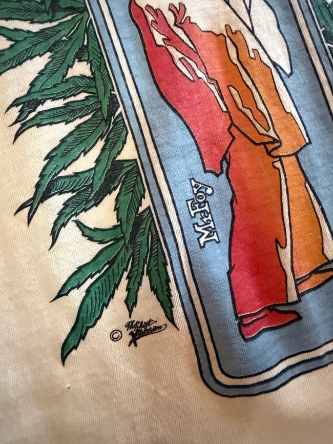 vintage 60s 70s cannabis rolling papers mr foy t shirt tee mayo spruce 