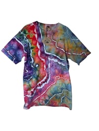 Image 3 of M Adult Combed Cotton Tee in Tropical Geode Ice Dye