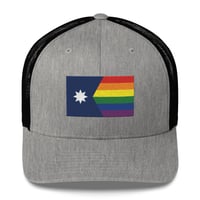 Image 11 of Minnesota Rainbow Pride Flag (6 Stripe) Trucker Cap