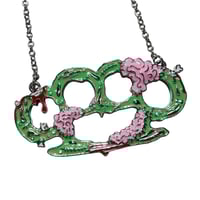 Image 2 of zombie brass knuckle necklace 