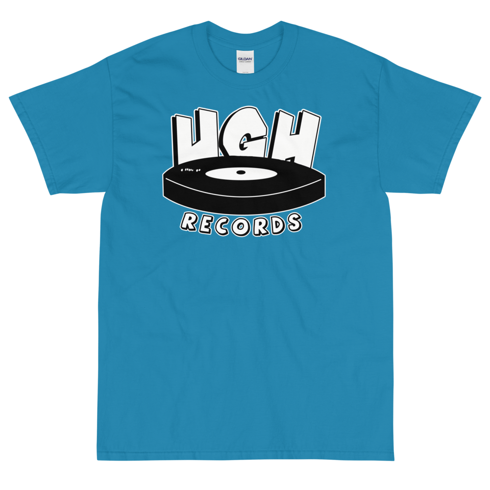 Image of UGH Records UGH73 Vinyl Parody Logo Tee
