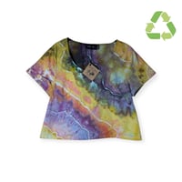 Image 1 of ♻️ UPCYCLED M Woven Top in Muted Euphoria Geode Ice Dye
