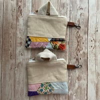 Image 1 of “Vintage Quilt” Mini Canvas &  Quilted Bottom Zipper Bag