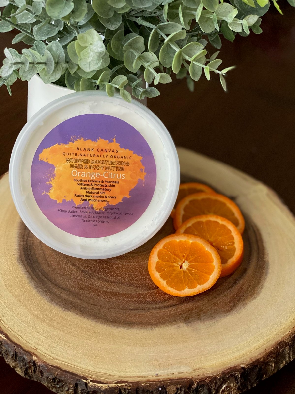 Lavender or Orange whipped Moisturizing Hair Body Butter Blank