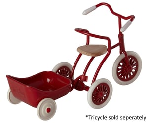 Image of Maileg Tricycle Trailer Mouse Red (PRE-ORDER ETA Late April)