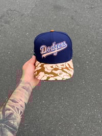 Image 2 of  GREEN BRIM MULTI TONE  LA DODGERS CUSTOM FITTED CAP