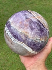 Image 2 of Large Amethyst With Mexican Lace Agate Sphere Statement Piece #449