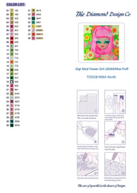 Image 6 of Gigi Mod Flower Girl Full Size Diamond Painting by Miss Fluff