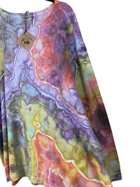 Image 4 of 4XL Unisex Adult Waffle Long Sleeve Shirt in Candy Geode Ice Dye