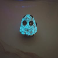 Image 7 of Glow in dark Black Kitty Cat With Ghost Mask Ceramic Figurine 