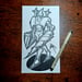 Image of Getter Two  Unique Original Mechtorian Ink Drawing