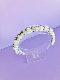 Image 2 of White rose hairband 