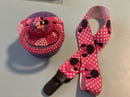 Image 3 of Pink Mouse Adult Pacifier and Pacifier Clip Set