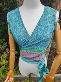 Image 9 of Pasha Co ord set top and frill wrap skirt - Jade green Pink