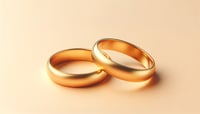 Image 1 of 3mm & 5mm - Pair of 9ct Gold Wedding Bands