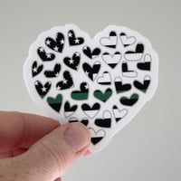 Image 2 of Thin line Heart of Heart Stickers
