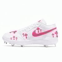 Men’s Air Jordan 1 Low “CHROME” Cleats Pink 