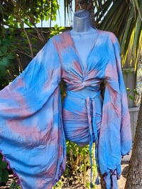 Image 9 of Pefkos co ord sarong set- pompoms browns