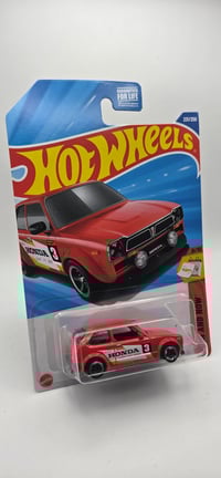 Image 2 of Hot Wheels Then and Now Series Honda Civic Custom Red Diecast Car 1:64
