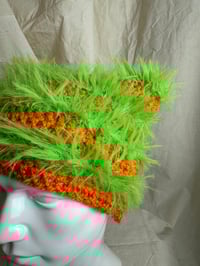 Image 4 of Hairy Orange/Green Beanie