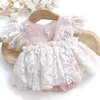 Image 2 of Newborn girls body-dress |Tamia | baby pink | ecru