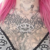 Image 1 of brass knuckle heart cuff necklace *pink*