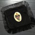 Black Sacred Heart Velvet Cushion Image 2