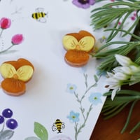 Viola Studs - Yellow And Honeycomb 