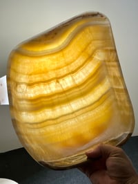 Image 4 of Large Banded Orange Calcite Crystal Bowl #2778