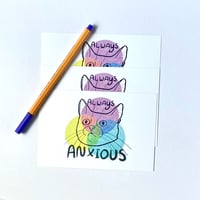 Image 2 of Always Anxious Cat Postcard