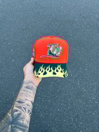 Image 1 of  LEMONADE BRIM TRI TONE TAMPA BAY DEVIL RAYS CUSTOM FITTED CAP