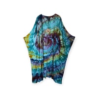 Image 1 of L Long Woven Kimono in Earthy Spiral Ice Dye