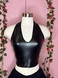 Image 3 of Cupids Whip Leather Halter Top