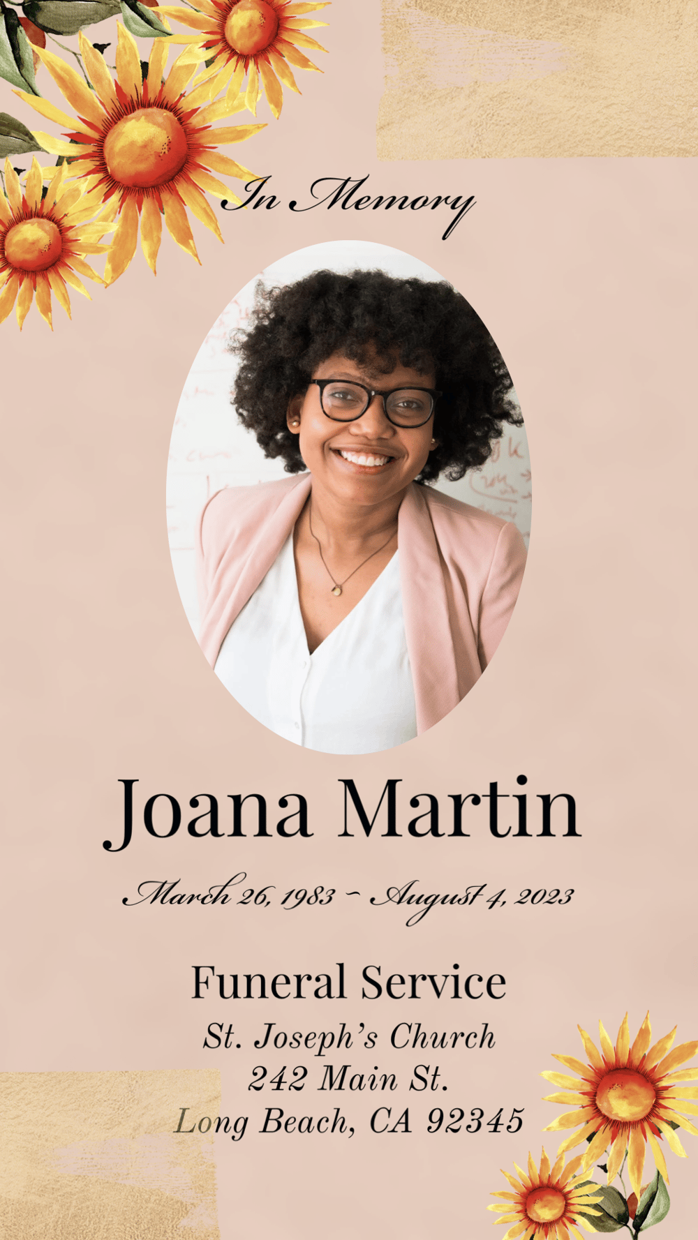 Custom Funeral Announcement - Digital