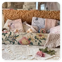 Image 1 of Vintage french Boudoir box full of vintage french sewing notions