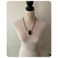 Image 4 of Dark Purple Amethyst Solid Brass Vessel Necklace